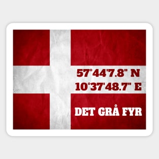 Det Grå Fyr - coordinates - flag Sticker